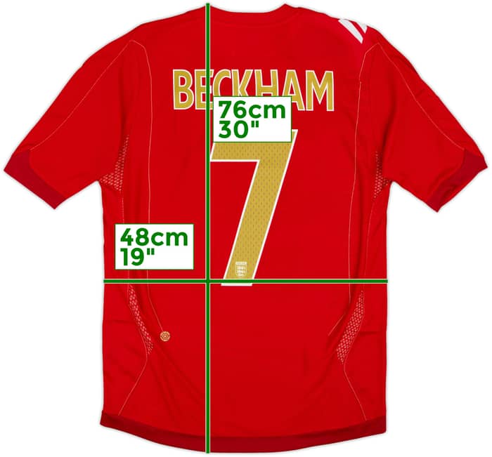 2006-08 England Away Shirt Beckham #7 (S)