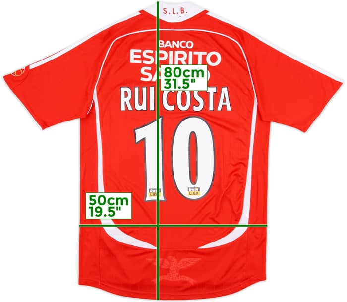 2006-07 Benfica Home Shirt Rui Costa #10 - 9/10 - (S)