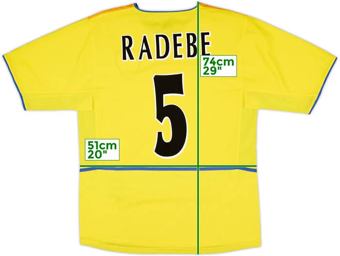 2002-03 Leeds United Away Shirt Radebe #5 - 8/10 - (M)