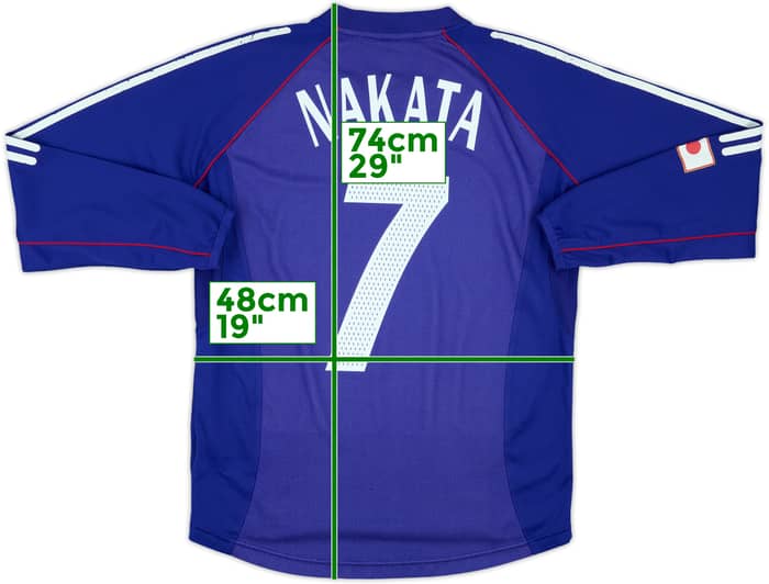 2002-04 Japan Authentic Home L/S Shirt Nakata #7 - 6/10 - (M)