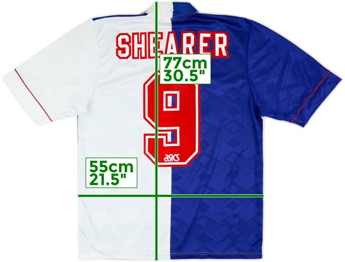 1992-94 Blackburn Home Shirt Shearer #9 - 9/10 - (L)