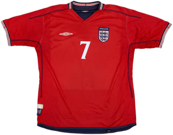 2002-04 England Away Shirt Beckham #7 - 6/10 - (M)