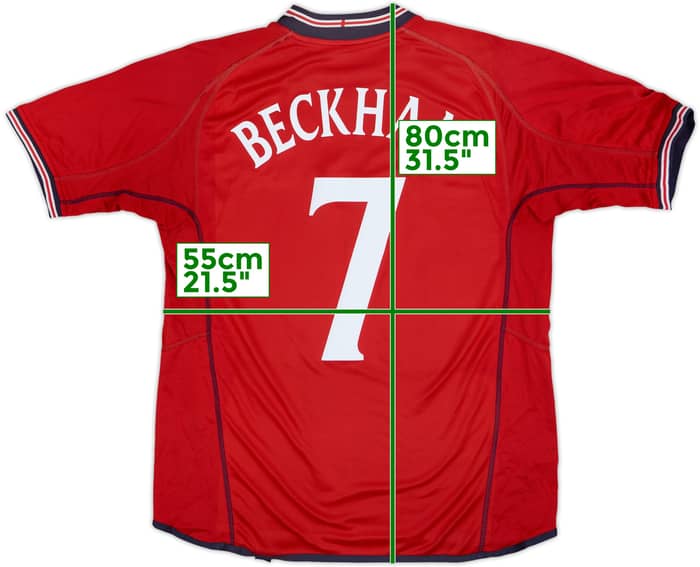 2002-04 England Away Shirt Beckham #7 - 6/10 - (M)