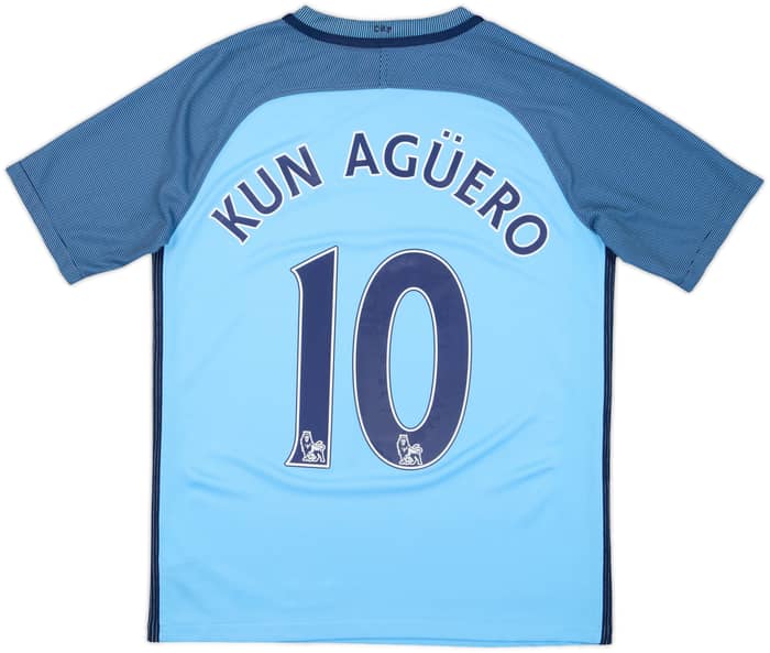 2016-17 Manchester City Home Shirt Kun Aguero #10 - 10/10 - (L.Boys)