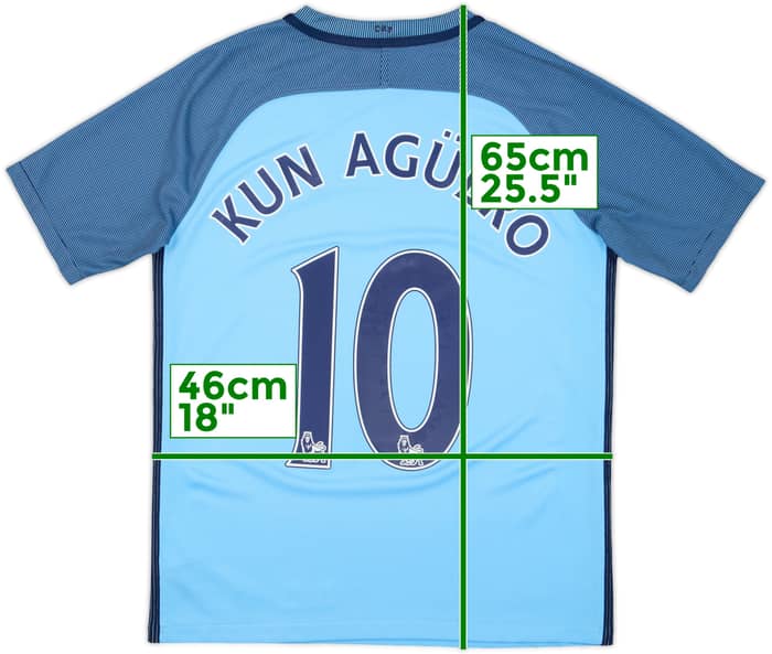 2016-17 Manchester City Home Shirt Kun Aguero #10 - 10/10 - (L.Boys)