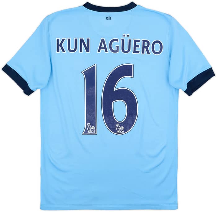 2014-15 Manchester City Home Shirt Kun Aguero #16 - 8/10 - (XL.Boys)