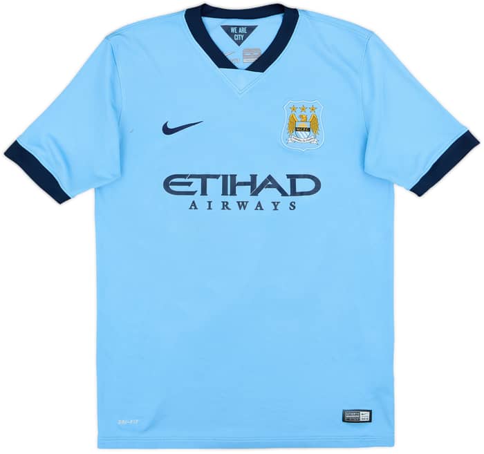 2014-15 Manchester City Home Shirt Kun Aguero #16 - 8/10 - (XL.Boys)