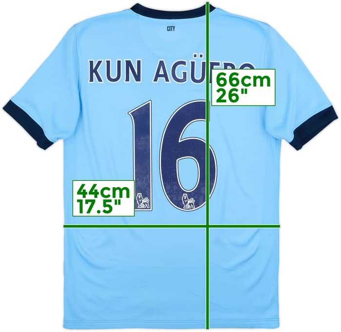 2014-15 Manchester City Home Shirt Kun Aguero #16 - 8/10 - (XL.Boys)