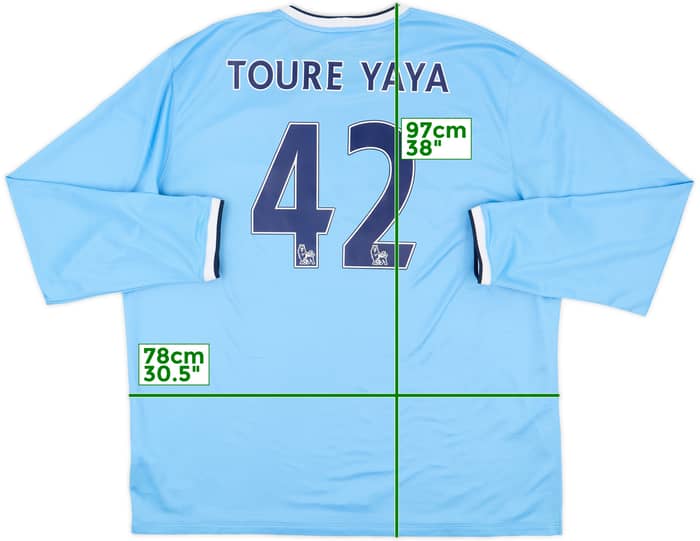 2013-14 Manchester City Home L/S Shirt Toure Yaya #42 - 9/10 - (3XL)