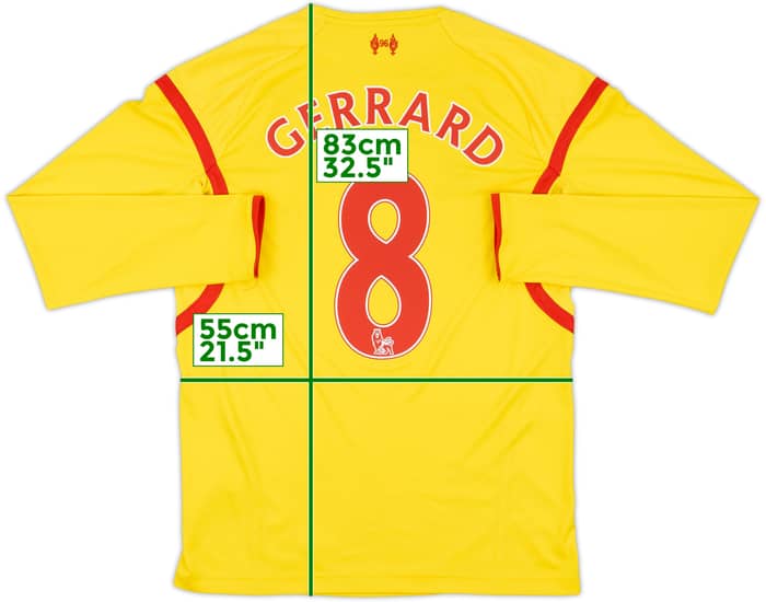 2014-15 Liverpool Away L/S Shirt Gerrard #8 - 8/10 - (S)