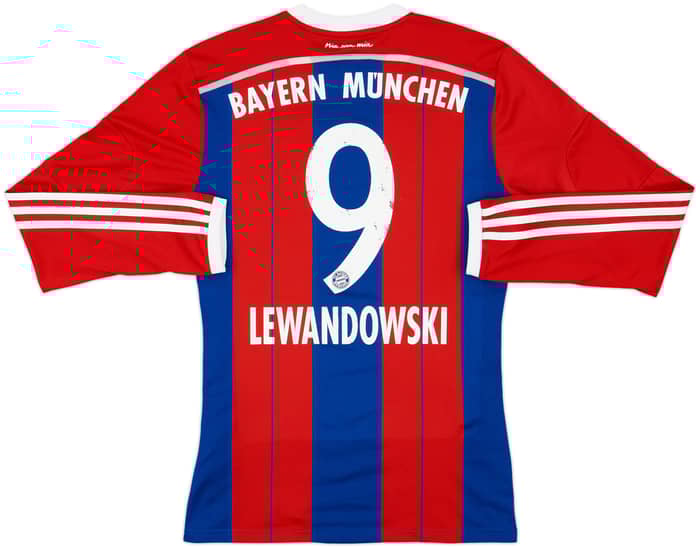 2014-15 Bayern Munich Home L/S Shirt Lewandowski #9 - 6/10 - (M)