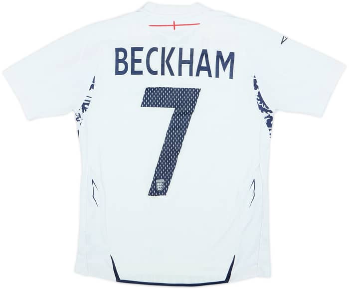 Camiseta de local de Inglaterra 2007-09 Beckham #7 - 6/10 - (L. Niños)
