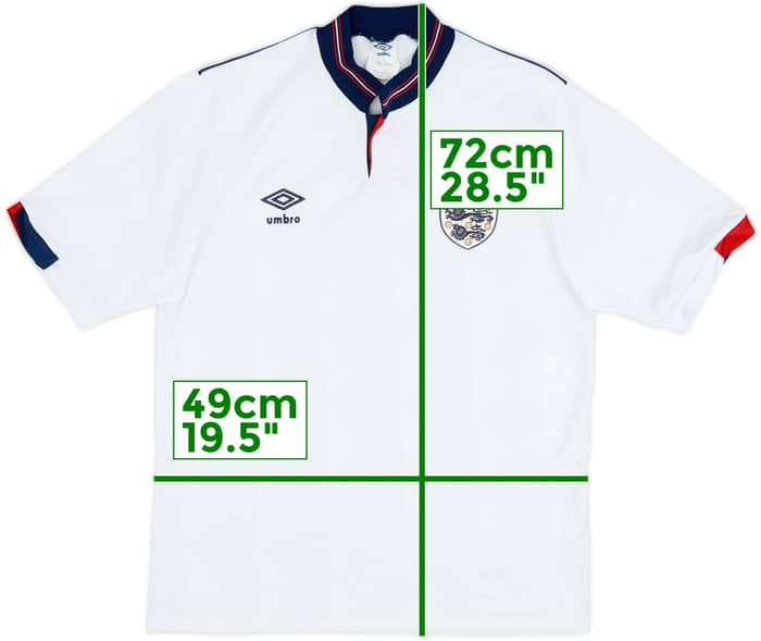 1987-90 Inglaterra Camiseta de local - 8/10 - (L)