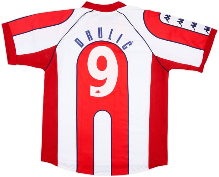 1998-01 Red Star Belgrade Basic Home Shirt Drulic #9 - 8/10 - (L)