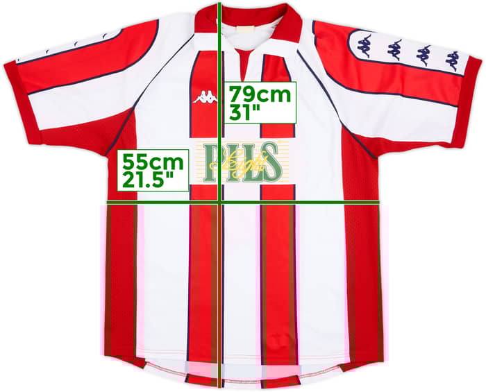 1998-01 Red Star Belgrade Basic Home Shirt Drulic #9 - 8/10 - (L)