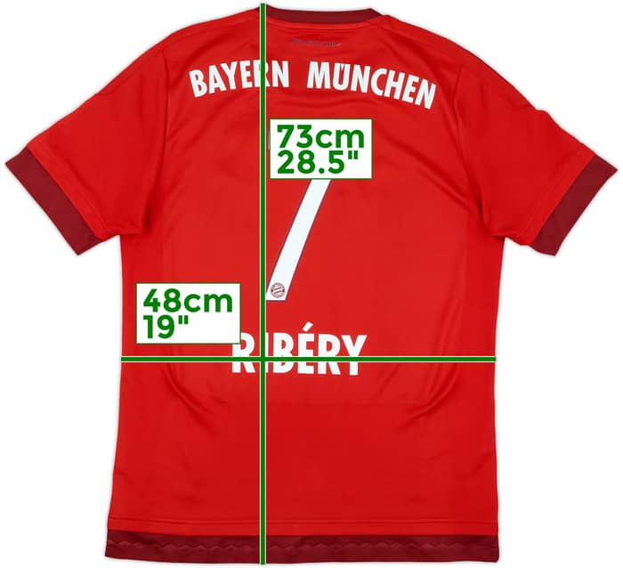 2015-16 Bayern Munich Home Shirt Ribery #7 - 8/10 - (M)