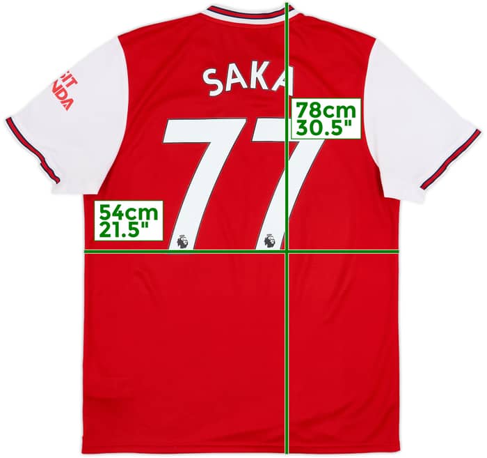 2019-20 Arsenal Home Shirt Saka #77 - 6/10 - (L)
