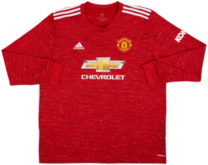 2020-21 Manchester United Home L/S Shirt B.Fernandes #18 - 10/10 - (XXL)