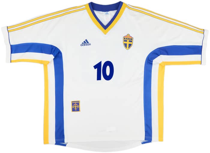 1998-00 Sweden Away Shirt Larsson #7 - 7/10 - (L)