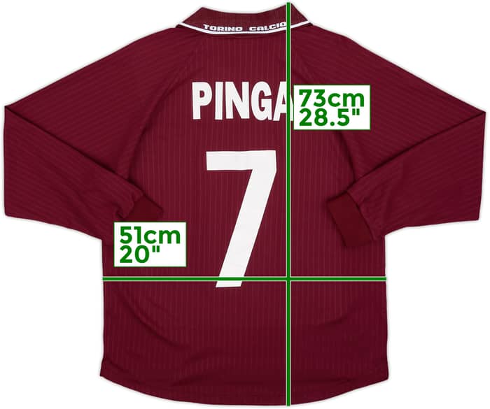 2000-01 Torino Home L/S Shirt Pinga #7 - 8/10 - (L)