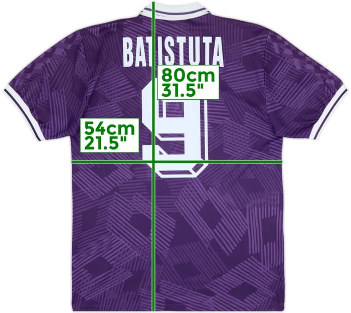 1991-92 Fiorentina Home Shirt Batistuta #9 - 9/10 - (L)