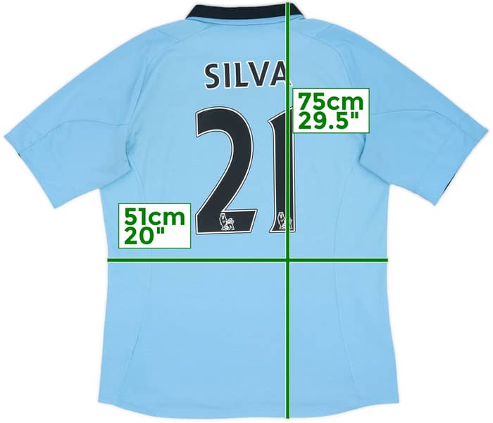 2012-13 Manchester City Home Shirt Silva #21 - 6/10 - (M)