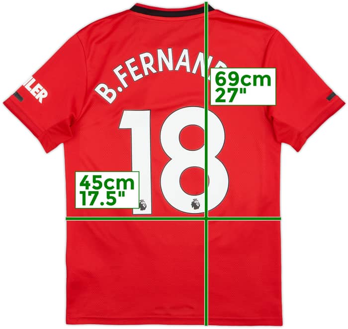 2019-20 Manchester United Home Shirt B.Fernandes #18 - 7/10 - (S)