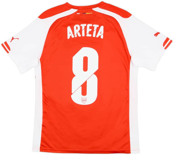 2014-15 Arsenal Home Shirt Arteta #8 - 8/10 - (L.Boys)