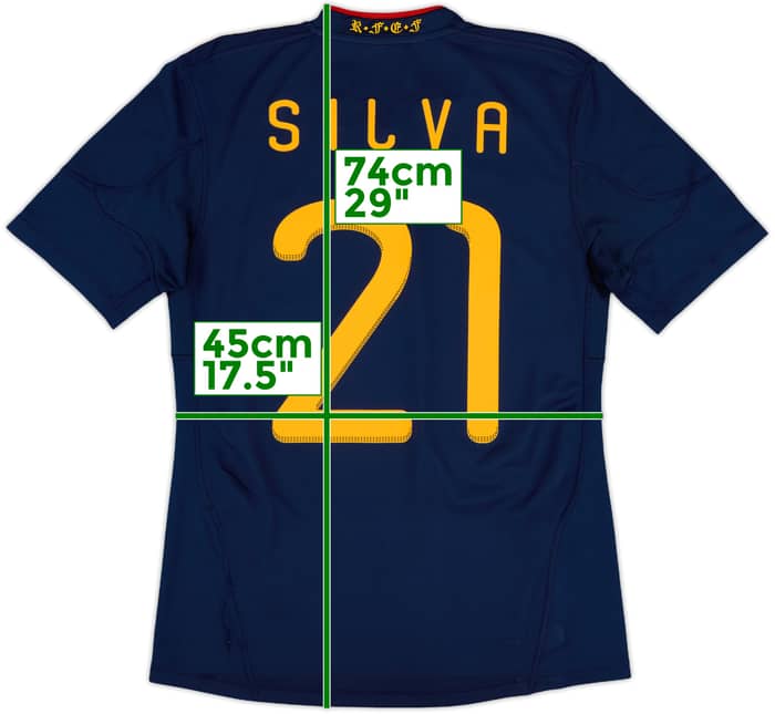 2010-11 Spain Away Shirt Silva #21 - 8/10 - (M.Boys)
