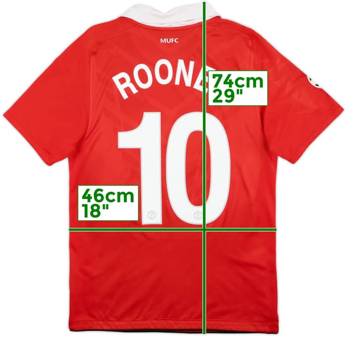 2010-11 Manchester United Home Shirt Rooney #10 - 6/10 - (S)