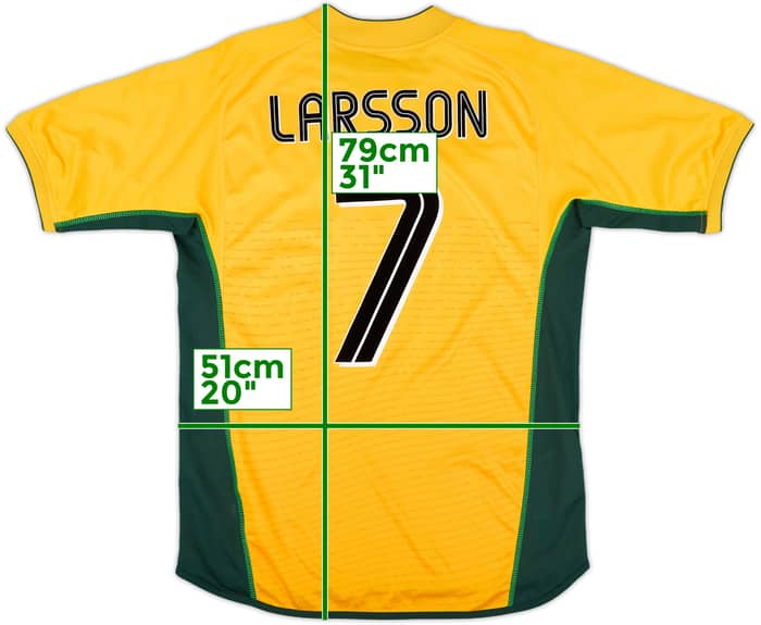 2002-03 Celtic Away Shirt Larsson #7 - 9/10 - (M)