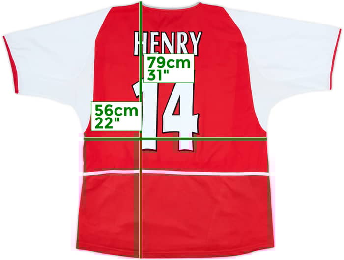 2002-04 Arsenal Home Shirt Henry #14 - 6/10 - (L)