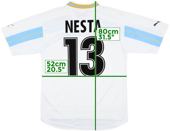 1999-00 Lazio Centenary Home Shirt Nesta #13 - 6/10 - (L)