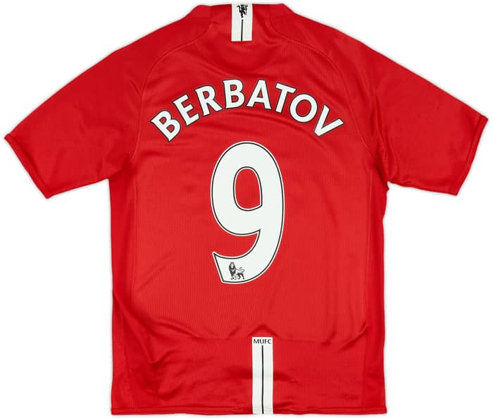 2007-09 Manchester United Home Shirt Berbatov #9 - 6/10 - (XL.Boys)