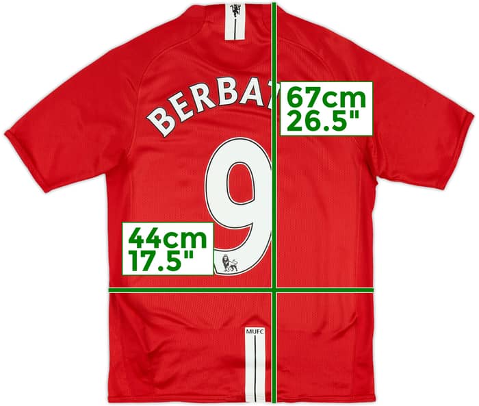 2007-09 Manchester United Home Shirt Berbatov #9 - 6/10 - (XL.Boys)