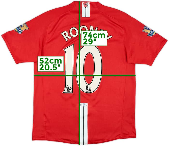 2007-09 Manchester United Home Shirt Rooney #10 - 6/10 - (M)