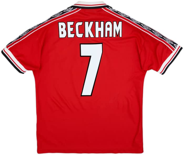 1998-00 Manchester United Home Shirt Beckham #7 - 8/10 - (M)