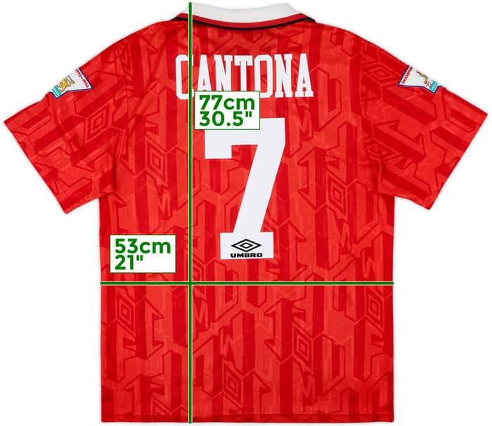 1992-94 Manchester United Home Shirt Cantona #7 - 8/10 - (L)
