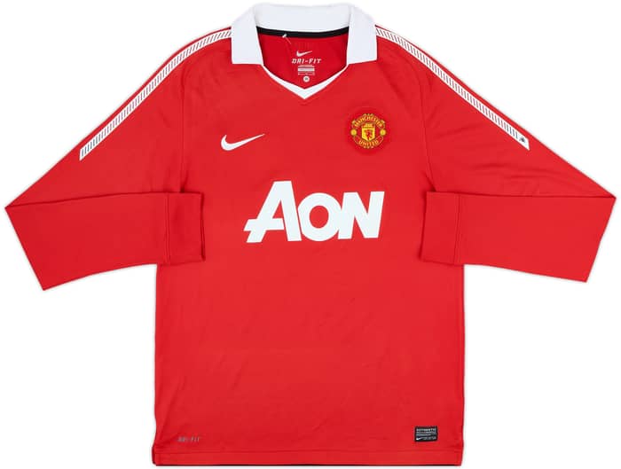 2010-11 Manchester United Home L/S Shirt Fletcher #24 - 8/10 - (M)