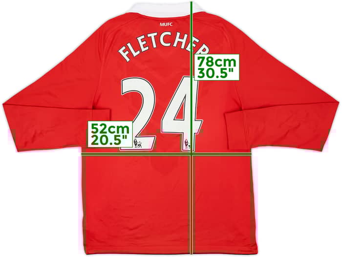 2010-11 Manchester United Home L/S Shirt Fletcher #24 - 8/10 - (M)