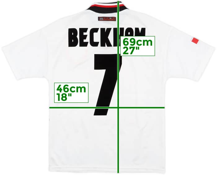 1997-99 Manchester United Away Shirt Beckham #7 - 8/10 - (Y)