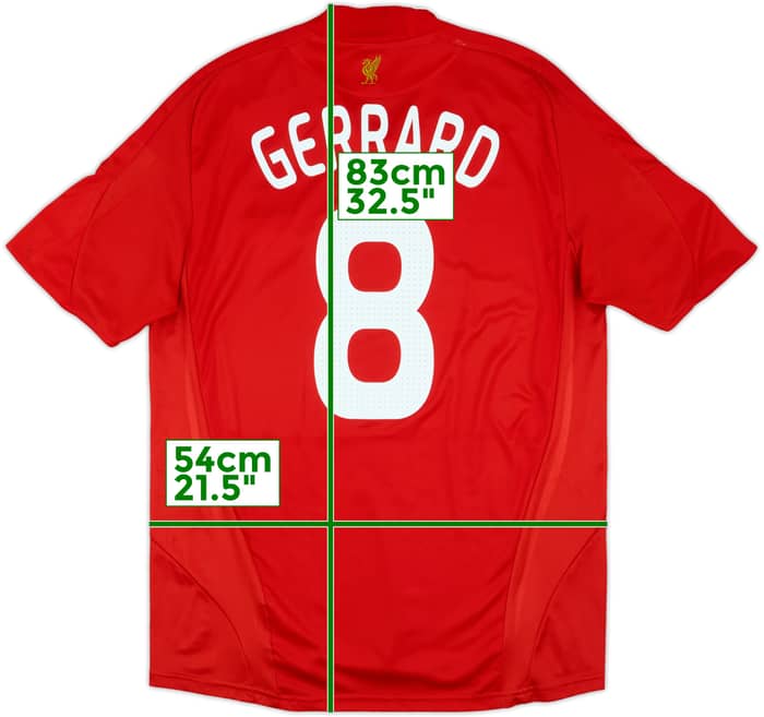 2008-10 Liverpool Home Shirt Gerrard #8 - 5/10 - (L)