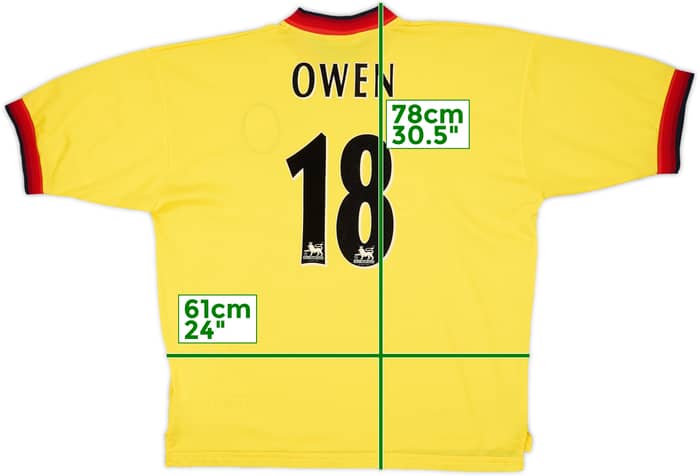 1997-99 Liverpool Away Shirt Owen #18 - 8/10 - (XL)