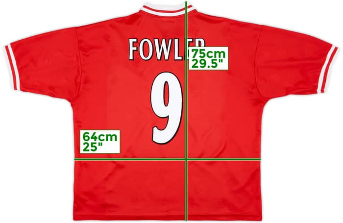 1996-98 Liverpool Home Shirt Fowler #9 - 5/10 - (XL)