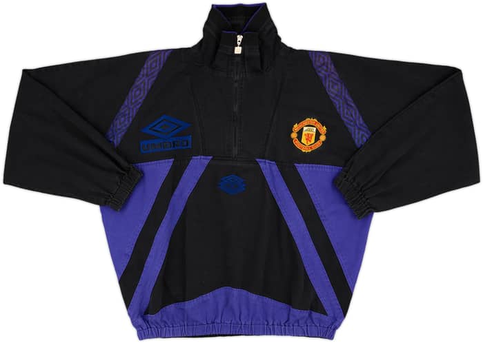 1995-96 Manchester United Umbro 1/4 Zip Drill Top - 9/10 - (L)