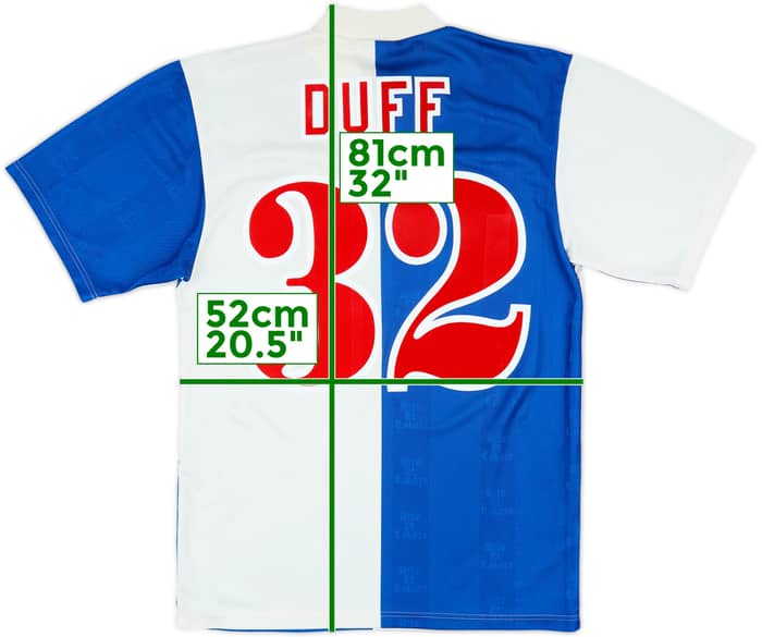 1996-98 Blackburn Home Shirt Duff #32 - 8/10 - (M)