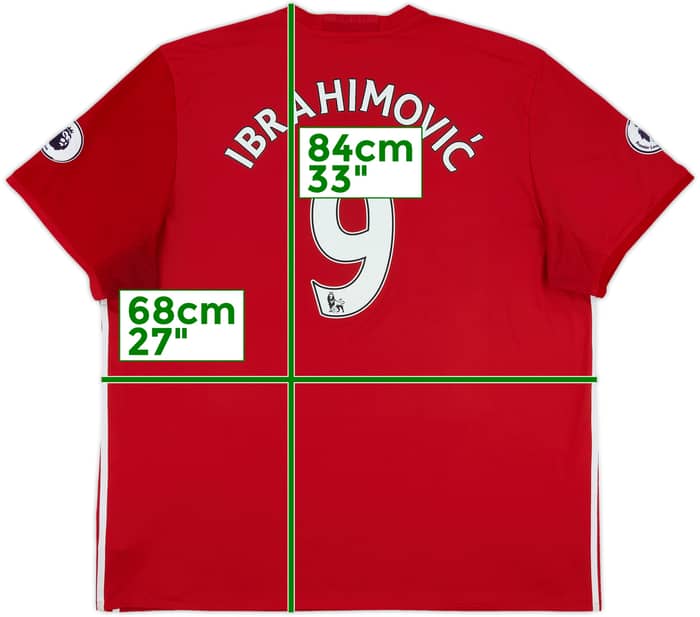 2016-17 Manchester United Home Shirt Ibrahimovic #9 - 7/10 - (3XL)