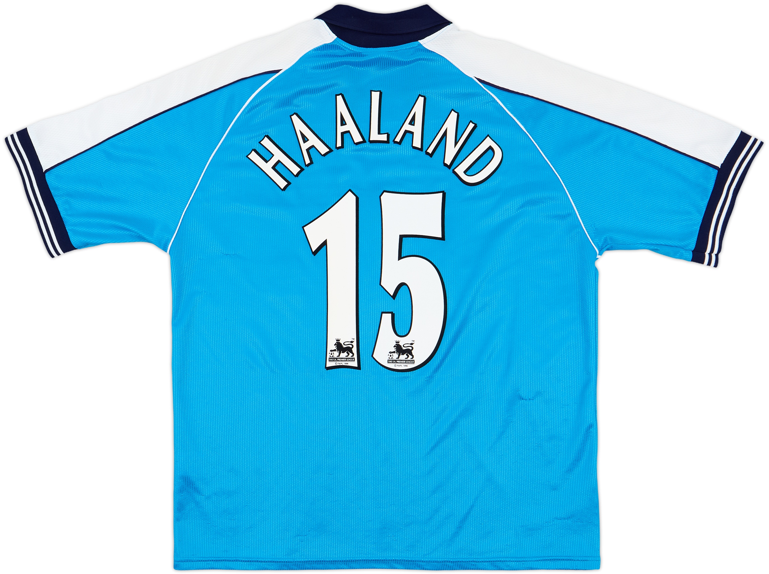 1999-01 Manchester City Home Shirt Haaland #15 - 8/10 - (L)