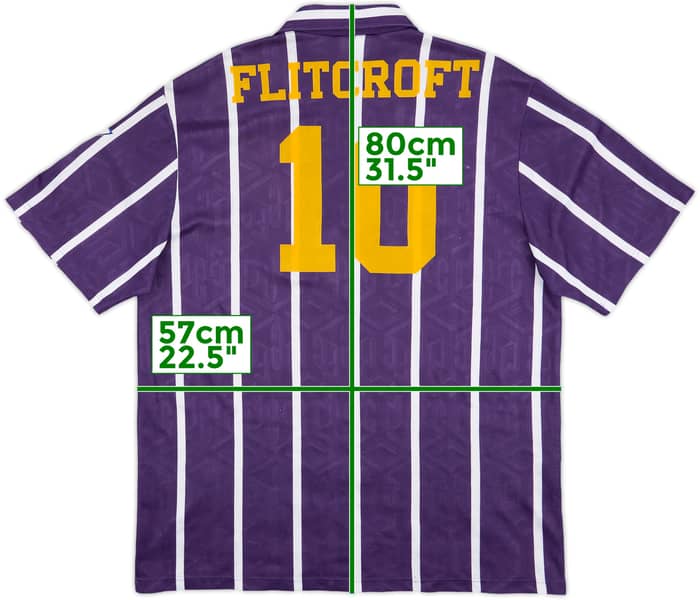 1993-94 Manchester City Away Shirt Flitcroft #10 - 6/10 - (XL)