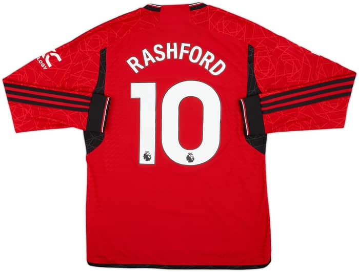 2023-24 Manchester United Authentic Home L/S Shirt Rashford #10 - 8/10 - (L)